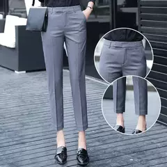 Pantalones de traje de cintura alta para mujer