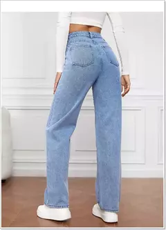 Pantalones vaqueros rectos para mujer de cintura alta - TOKO Directo a tu Puerta