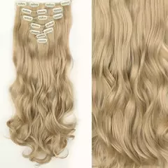 Extensión de Pelo Largo y Liso Natural 16 Clips