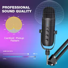 Kit de micrófono de condensador de estudio con brazo de pluma USB - tienda en línea