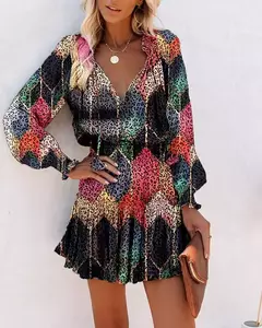 Vestido corto con estampado Floral para mujer - tienda en línea
