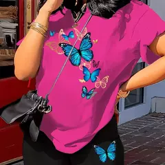 Conjunto de camiseta y pantalones cortos con estampado de mariposa para mujer - comprar en línea