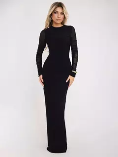 Vestido Negro de Manga Larga - TOKO Directo a tu Puerta