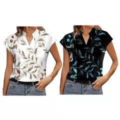 Camiseta de manga corta para mujer, con ligreo estampado - TOKO Directo a tu Puerta