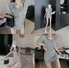Vestido Corto con Capucha - comprar en línea