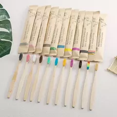 Juego de Cepillos de Dientes de Bambú Envuelto en Piel de Vaca 10 Piezas - TOKO Directo a tu Puerta