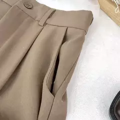 Imagen de Traje negro Haren para mujer, pantalones informales de cintura alta elástica