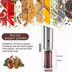 Juego de Molinillo Eléctrico de Sal y Pimienta USB