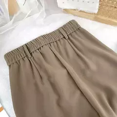 Traje negro Haren para mujer, pantalones informales de cintura alta elástica - tienda en línea