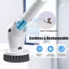 Cepillo de Limpieza Eléctrico Multifuncional cocina, baño, inodoro, fregadero, cepillo de limpieza del hogar, 8 en 1