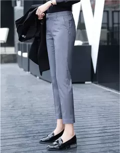 Pantalones de traje de cintura alta para mujer