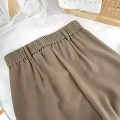 Traje negro Haren para mujer, pantalones informales de cintura alta elástica en internet