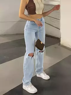 Jeans Rectos de Cintura Media - comprar en línea