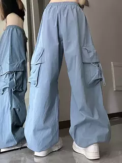 Pantalones Rectos con Cordones - tienda en línea