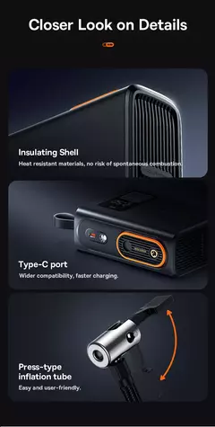 Inflador de neumáticos portátil para coche, compresor de aire de 250W