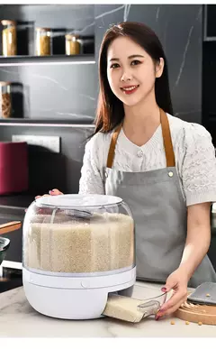 Dispensador de Arroz Granos y Cereales Giratorio de 360 grados