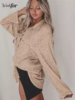 Blusa con Lentejuelas Manga Larga Noche - TOKO Directo a tu Puerta