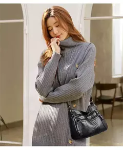 Bolso de hombro de cuero de lujo para mujer, bandolera de diseñador, a la moda, - comprar en línea