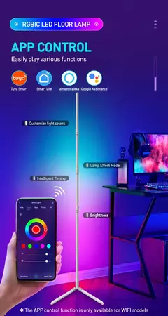 Lámpara de pie LED RGBIC de 180CM, luz de esquina moderna - comprar en línea