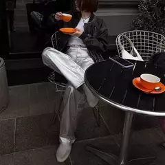 Pantalones Rectos Metálico - TOKO Directo a tu Puerta