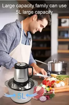 Picadora de carne cebolla, verduras, frutas de 5 litros.