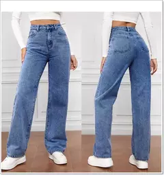 Imagen de Pantalones vaqueros rectos para mujer de cintura alta