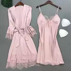Pijamas de Satén de Encaje