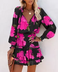 Vestido corto con estampado Floral para mujer - tienda en línea