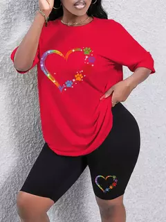 Conjunto de dos piezas con estampado de pies coloridos para mujer - comprar en línea