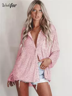 Blusa con Lentejuelas Manga Larga Noche en internet