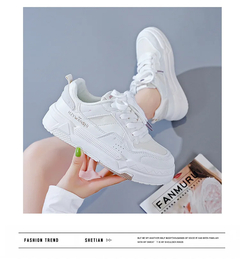 Tenis casuales y de deporte blancas con plataforma para mujer - tienda en línea