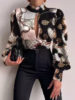 Camisa Estampada Holgada en internet