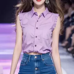 Camisa sin Mangas Color Sólido - tienda en línea