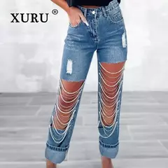 Jeans con Agujeros Europeos - comprar en línea