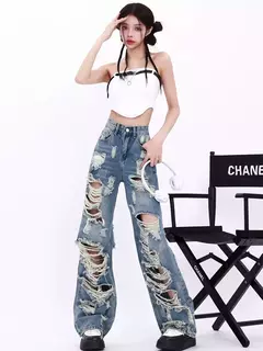 Pantalones de Pierna Ancha con Detalles Vintage - TOKO Directo a tu Puerta