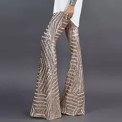 Pantalones Acampanados Lentejuela - tienda en línea