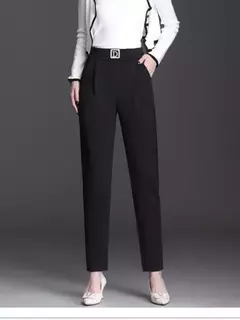Pantalones de traje profesional de cintura alta elástica para mujer - comprar en línea