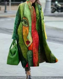 Abrigo de Lana con Estampado en internet