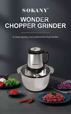 Picadora de carne cebolla, verduras, frutas de 5 litros. - tienda en línea