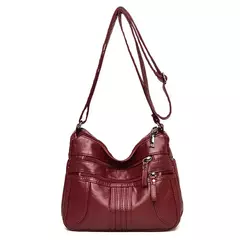 Bolso de hombro de cuero de lujo para mujer, bandolera de diseñador, a la moda, - tienda en línea