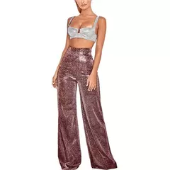 Pantalones Plateado Prillante - tienda en línea