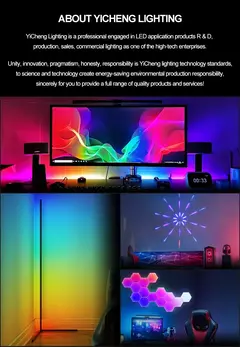 Imagen de Lámpara de pie LED RGBIC de 180CM, luz de esquina moderna