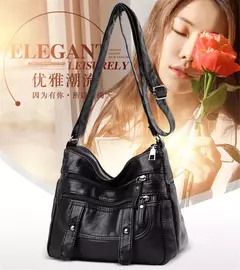 Bolso de hombro de cuero de lujo para mujer, bandolera de diseñador, a la moda, - comprar en línea