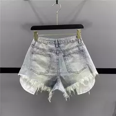 Short mexclilla rasgados para mujer, vaqueros de cintura alta - TOKO Directo a tu Puerta