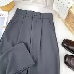 Traje negro Haren para mujer, pantalones informales de cintura alta elástica - comprar en línea