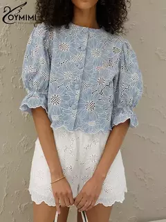 Camisa con Estampado Azul en internet