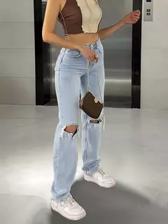Jeans Rectos de Cintura Media - tienda en línea