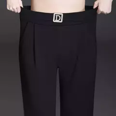 Imagen de Pantalones de traje profesional de cintura alta elástica para mujer