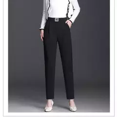 Imagen de Pantalones de traje profesional de cintura alta elástica para mujer