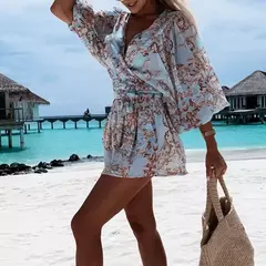 Mono de manga larga con estampado florar ideal para el verano en playa - comprar en línea